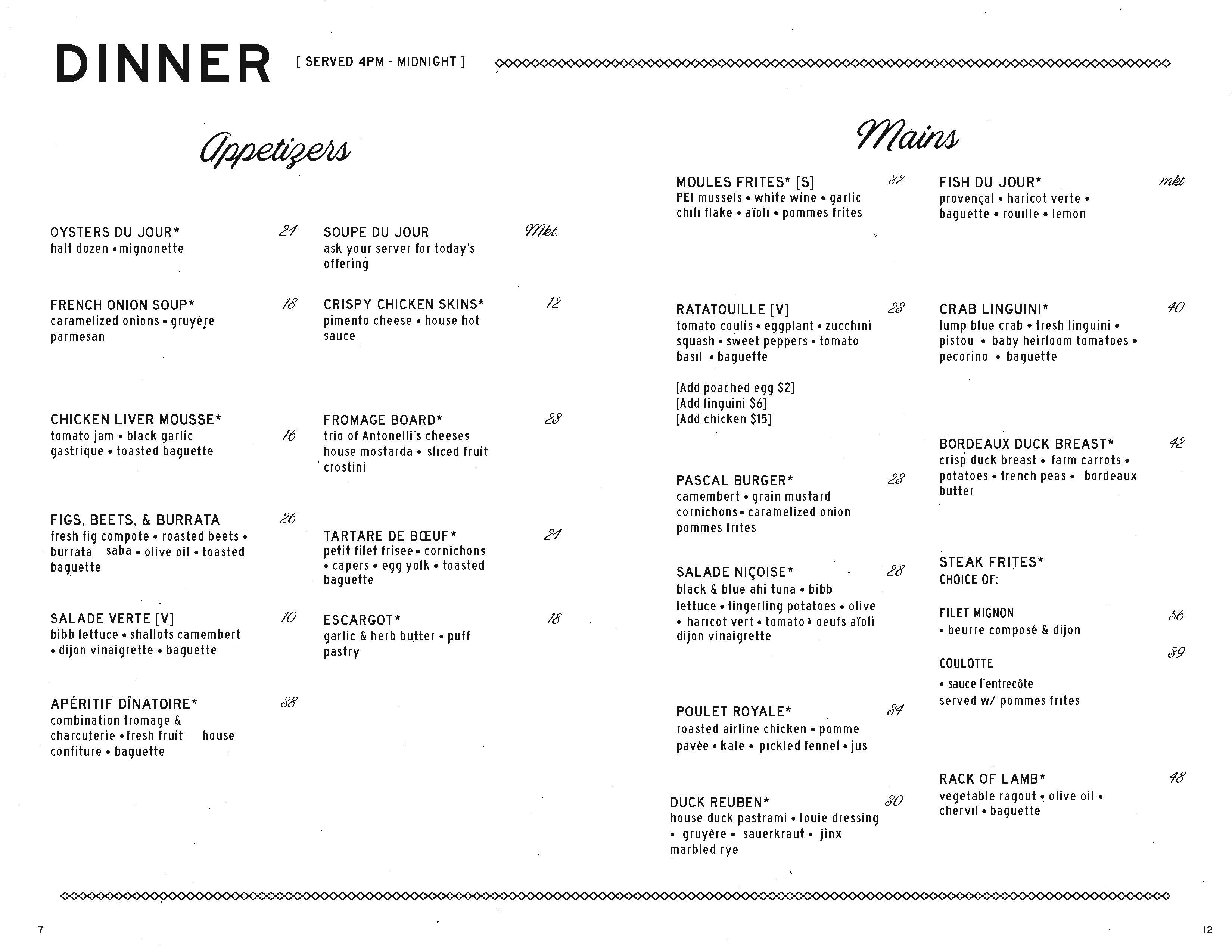 Elegant Dinner Menu